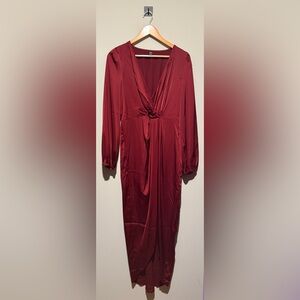 Elegant Red Long Sleeve Dress